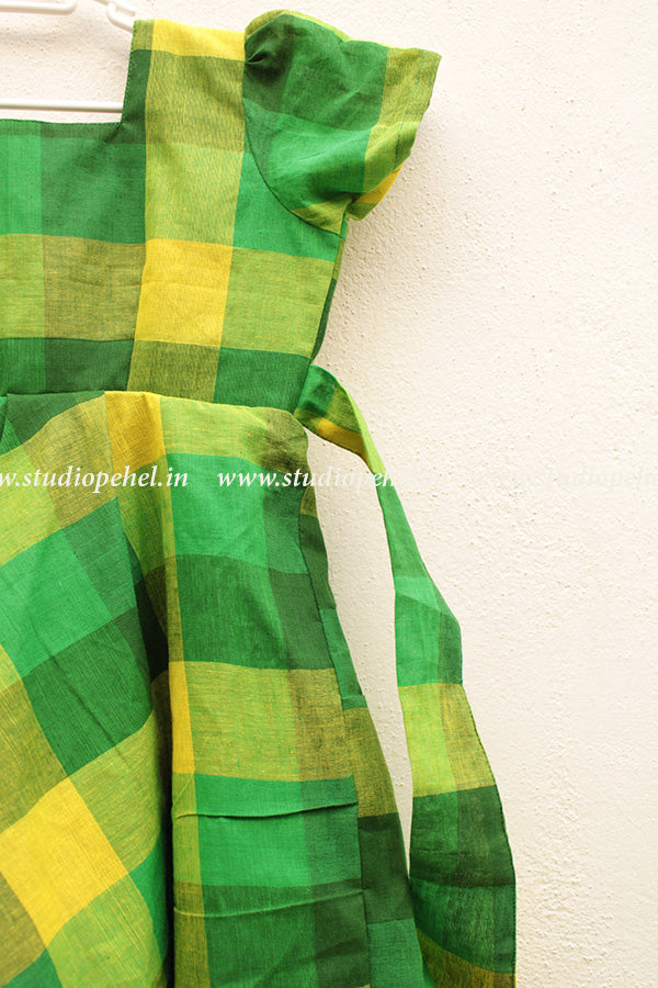 Girls Green Cotton Frock