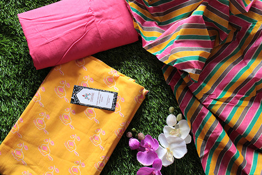 Cheerful Yellow Cotton Salwar Set