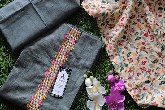 Grey Soft Cotton Salwar Set