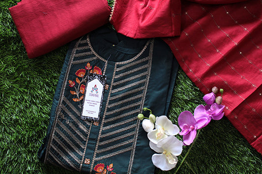 Blue and Red Salwar Set