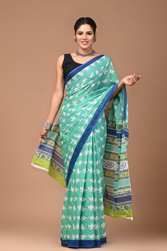 Teal Merlin Saree