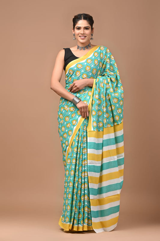 Teal Dandy Saree