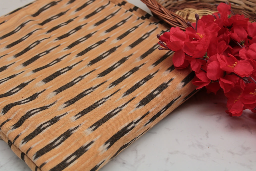 Ikkat Cotton Fabric - Rich Beige