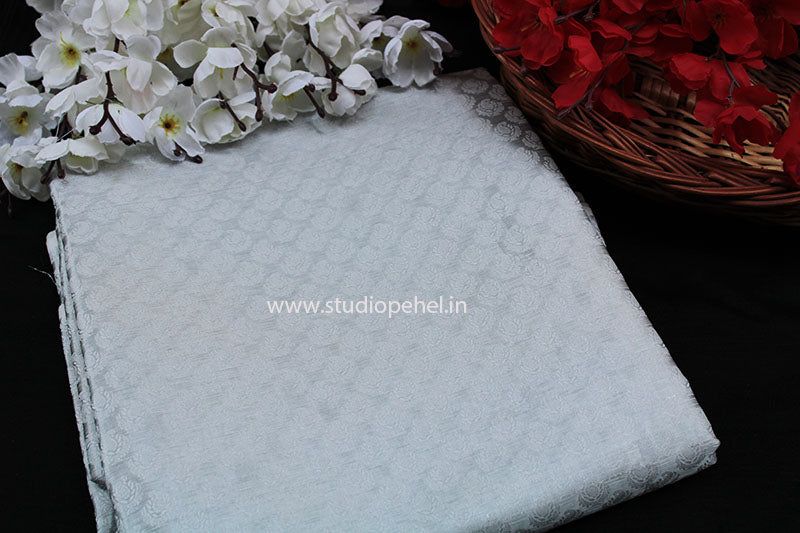 Sleek Silver Brocade