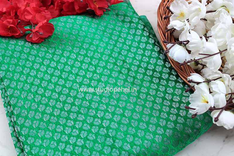 Brocade Fabric - Prudent Green