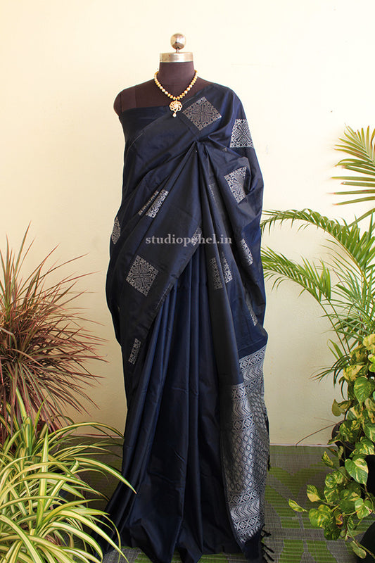 Soft Silk Saree - Ruby Blue