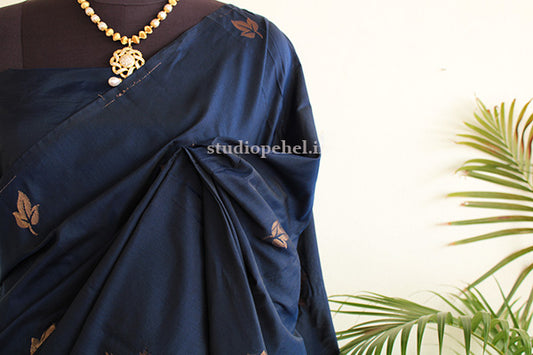 Soft Silk Saree - Ruby Darkblue