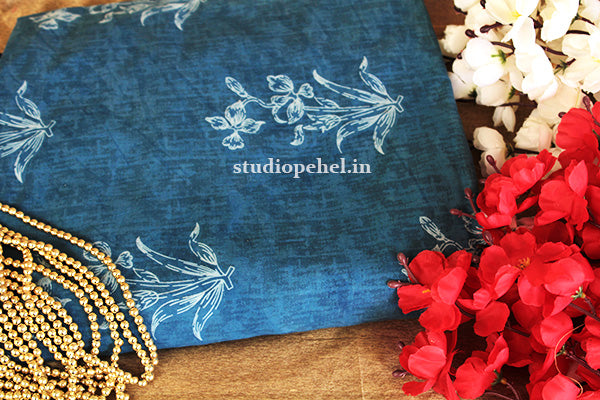 Denim blue cotton soft fabric