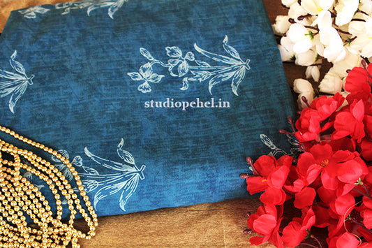 Denim blue cotton soft fabric