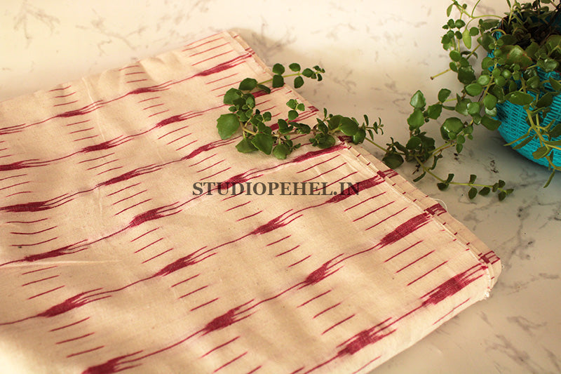 Ikkat Fabric - Beige  tribal