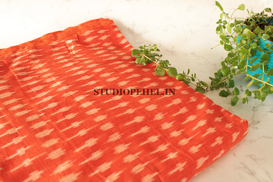 Ikkat Fabric - Tangerine mild