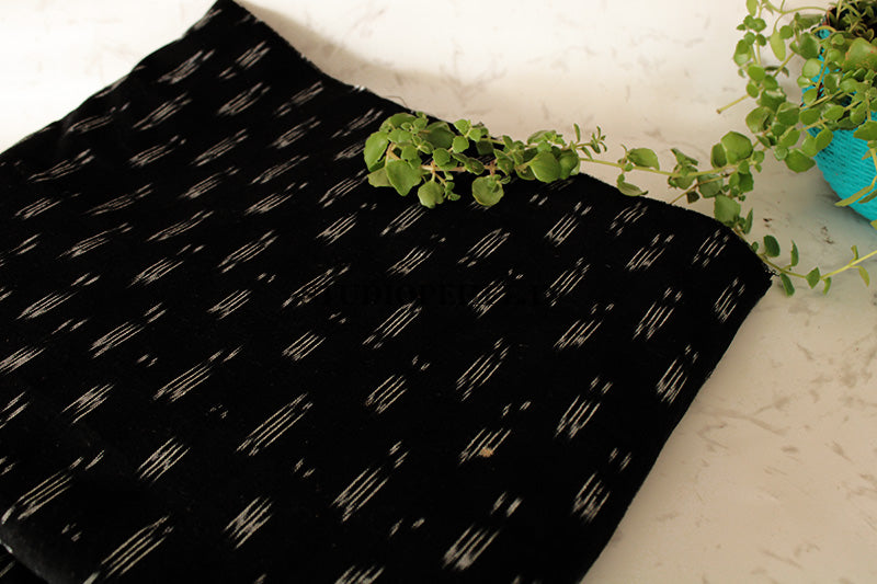 Ikkat Fabric - Black Arrow double