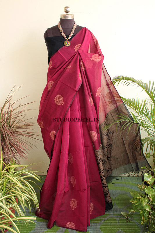 Silk Cotton Sarees - Cherry