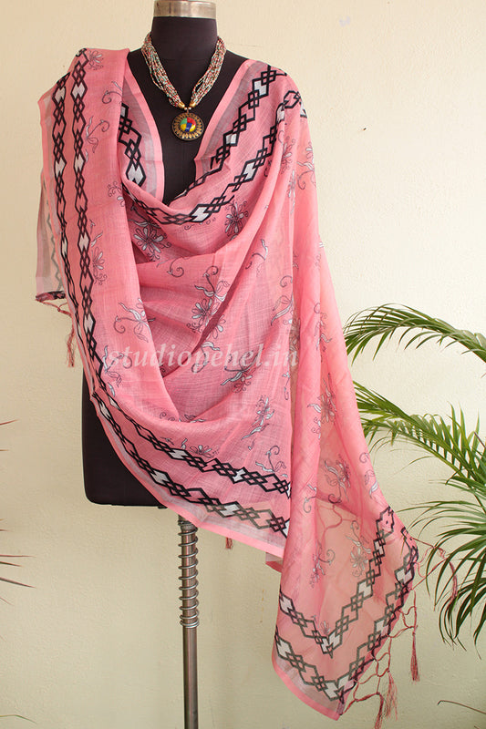 Handwoven Dupattas - Peach