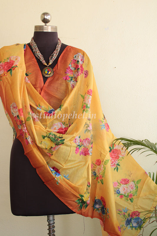 Floral Dupattas - Sunset