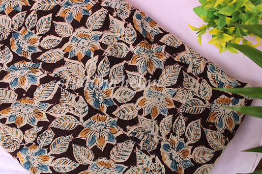 Cotton Running Fabric - Leaf Kalamkari