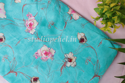 Cotton Running Fabric - Teal