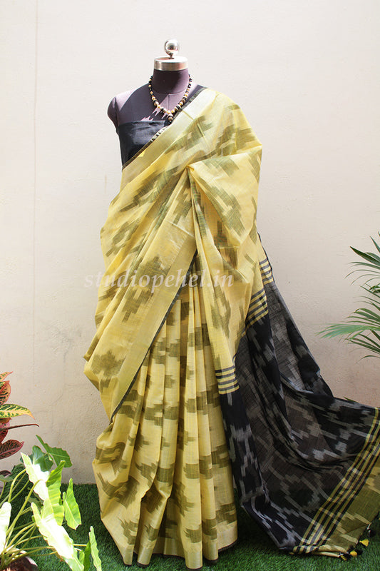 Bhagalpuri Sarees - Yellow Ikkat