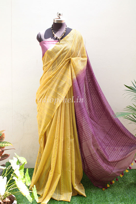 Bhagalpuri Sarees - Yellow Beet