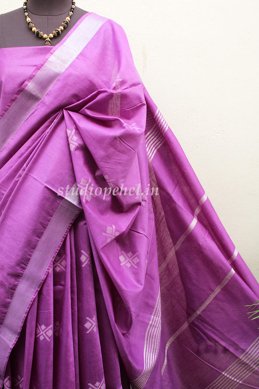 Bhagalpuri Sarees - Plum Akriti