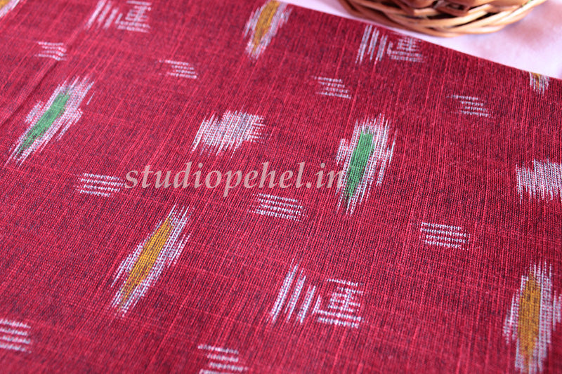 Red Ikkat Woven