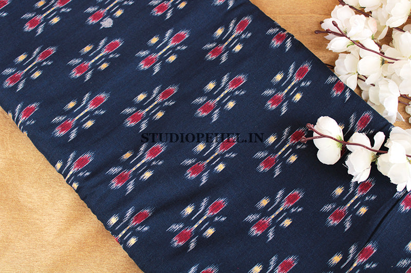 Navy blue tribal foil fabric