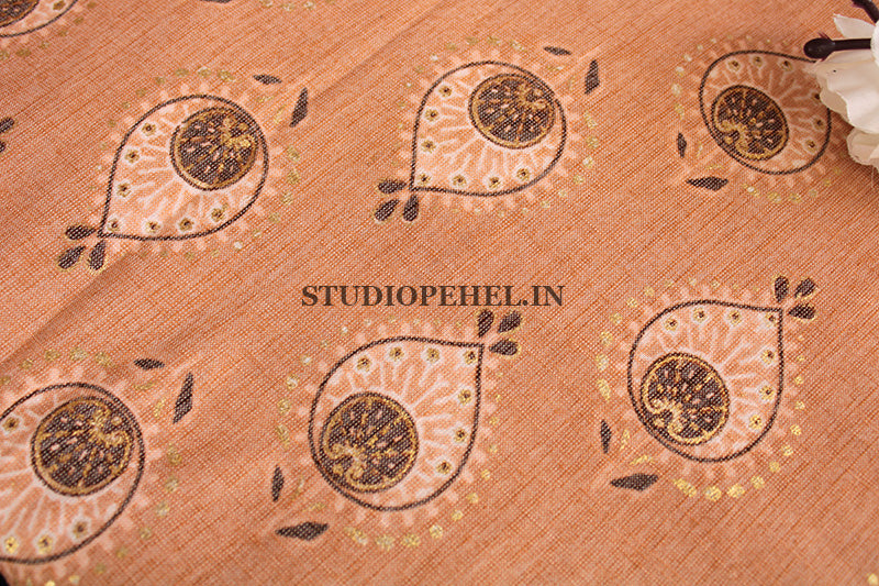 Peach moghul motif fabric