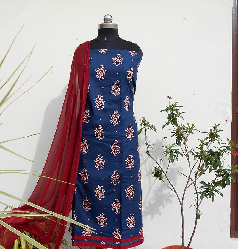 Ruhi deep blue salwar set - STUDIO PEHEL