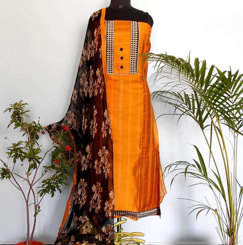 Ruhi golden yellow/black salwar set - STUDIO PEHEL