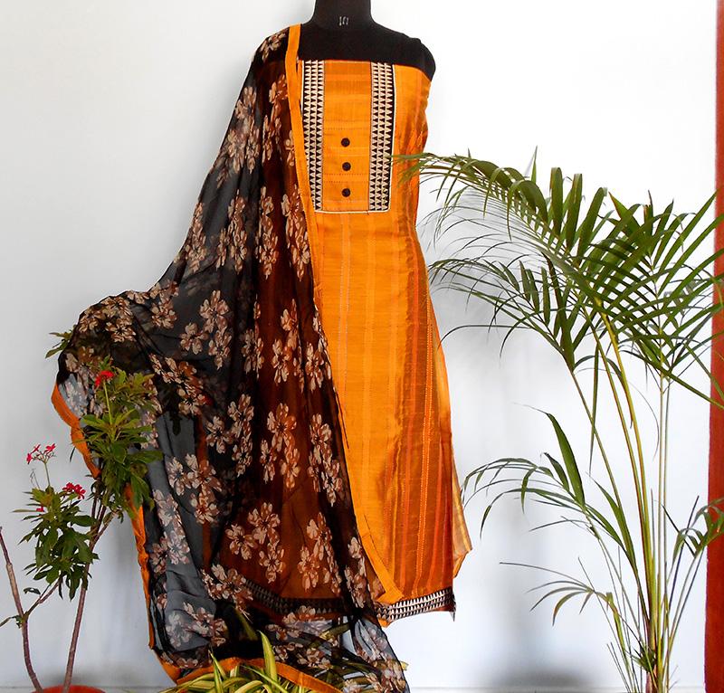 Ruhi golden yellow/black salwar set - STUDIO PEHEL