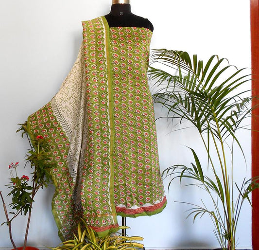 Ruhi Rich mould green floral  salwar set - STUDIO PEHEL