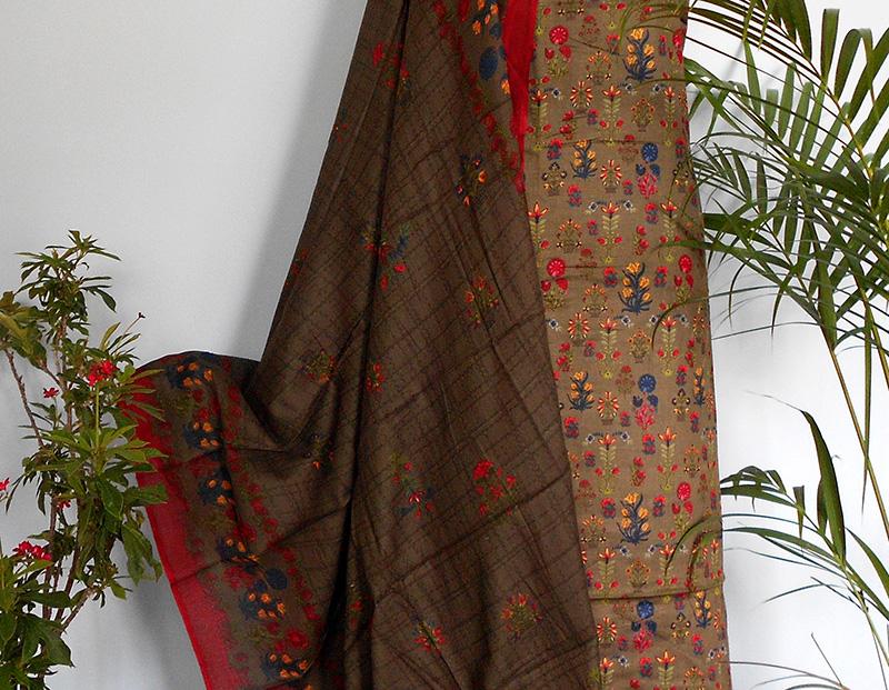 Ruhi rayon grey beige salwar set - STUDIO PEHEL