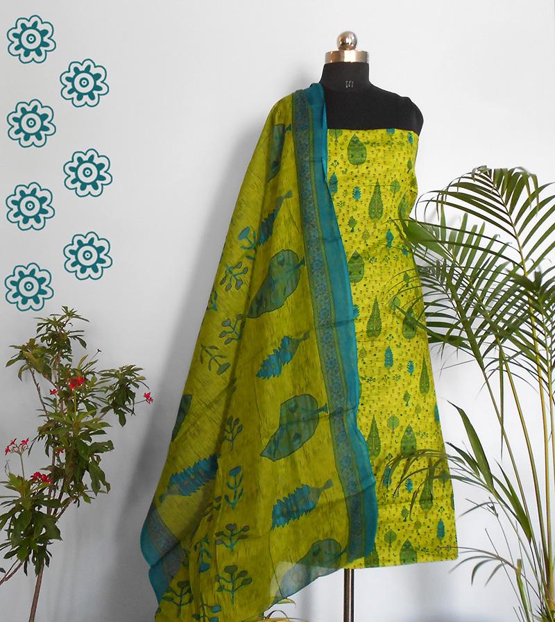 Ruhi fresh greenish blue salwar set - STUDIO PEHEL