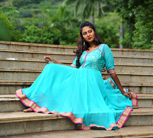 Ruksana Full Flare Dress - STUDIO PEHEL