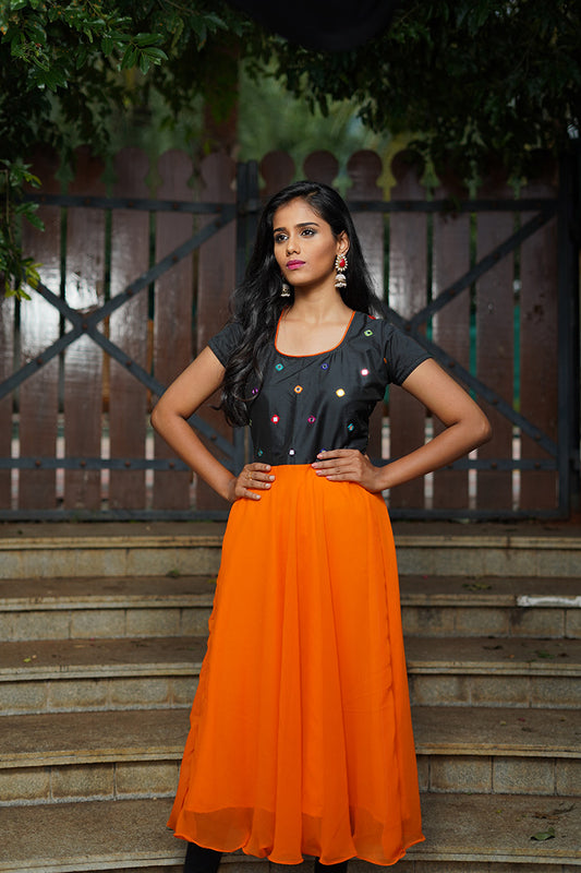 Firdaus Mirror Tangerine  dress - STUDIO PEHEL