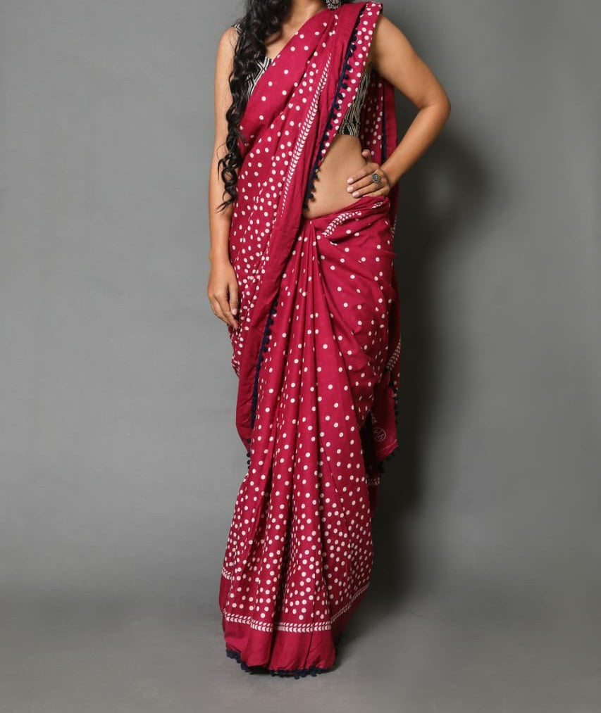 Naira soft cotton sarees- plum mocha