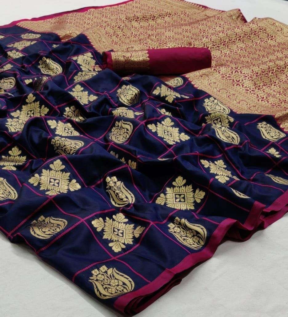 Checkered Soft Silk Sarees