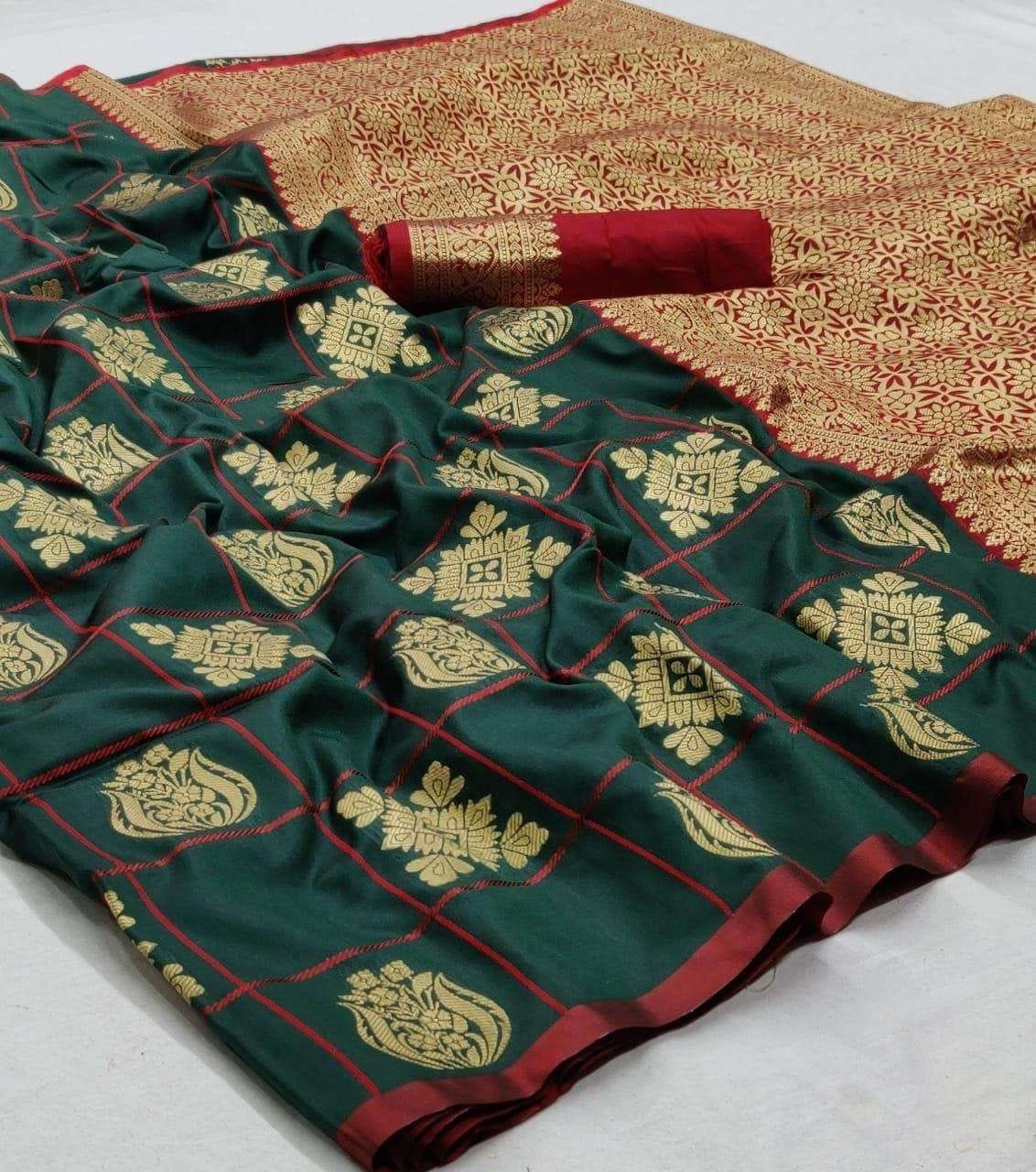 Checkered Soft Silk Sarees