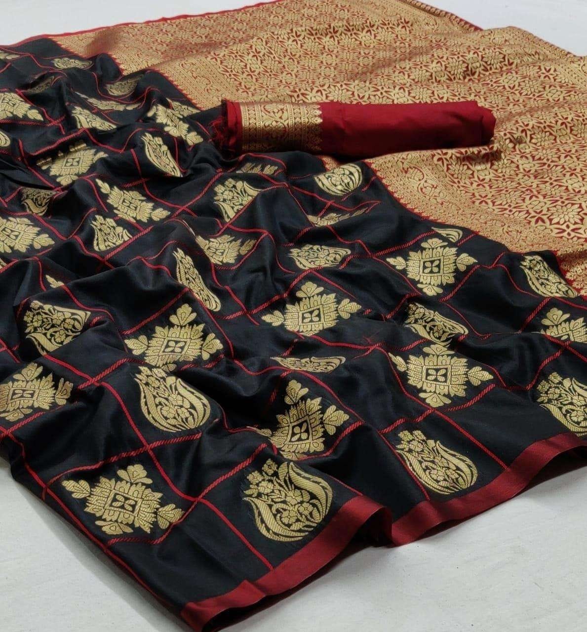 Checkered Soft Silk Sarees