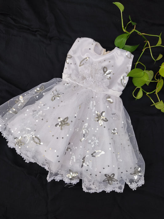 Girls White Designer Dress
