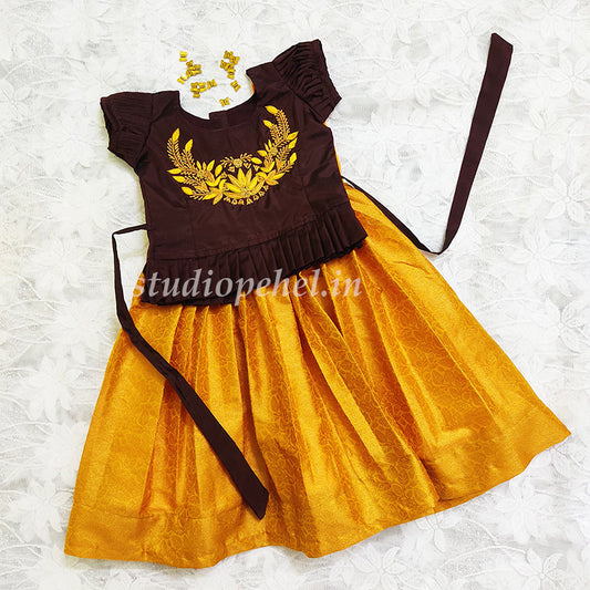Girls Yellow Traditional Skirt Set