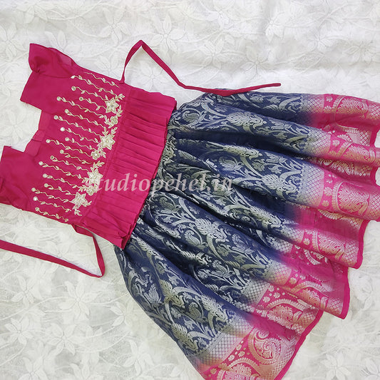 Girls Blue Traditional Skirt Set