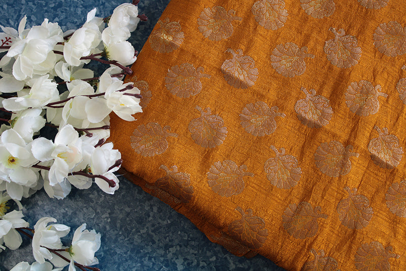 Honey dupion silk brocade fabric