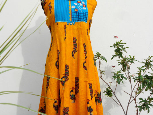 Aastha yellow panelled kurti - STUDIO PEHEL