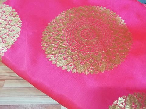 Rosy Rose chakra motif jaquard fabric - STUDIO PEHEL