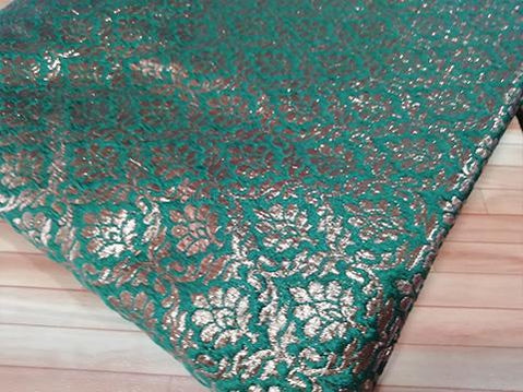 Dark green /copper jaquard fabric - STUDIO PEHEL