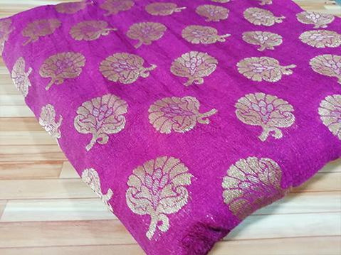 Majenta jute /antique gold jaquard fabric - STUDIO PEHEL