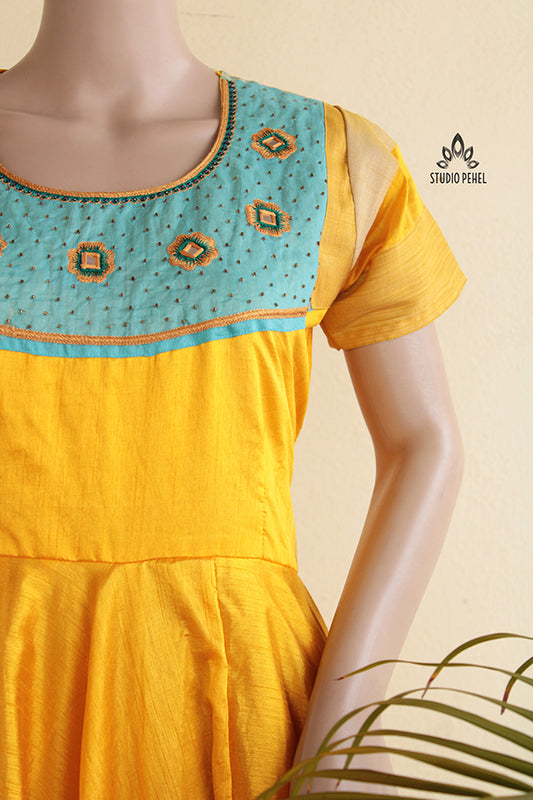 Yellow Fit & Flare Women's dress