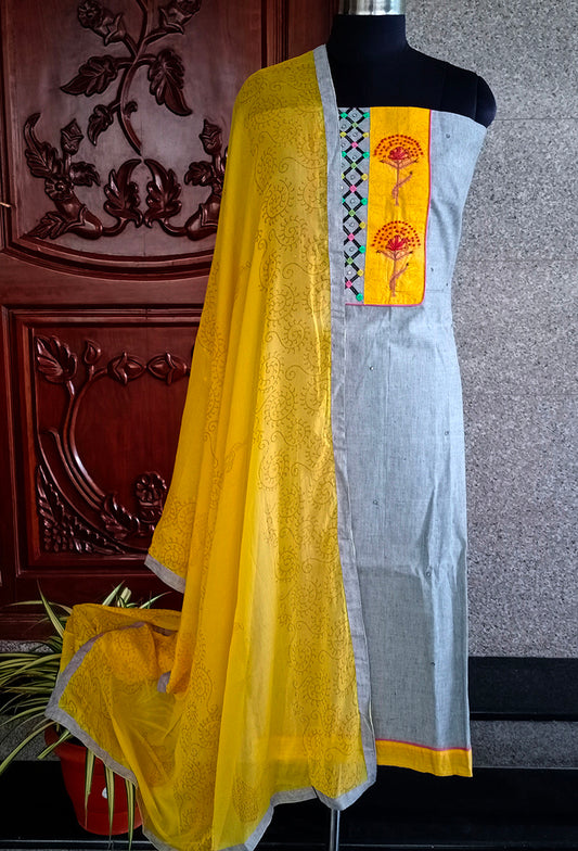Lia Grey/yellow Salwar set - STUDIO PEHEL