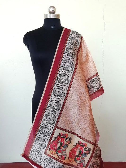 Chanderi Handpainted Dupatta - STUDIO PEHEL